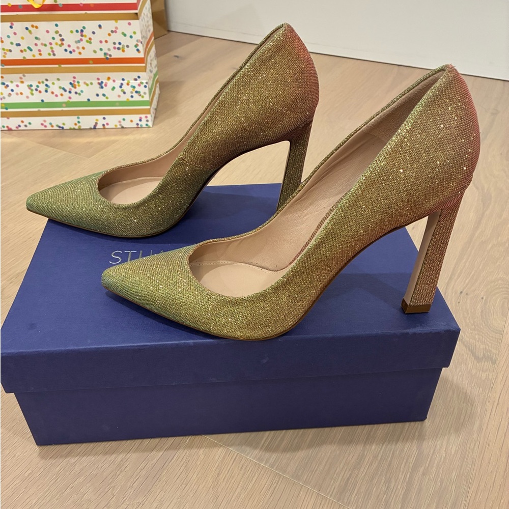 Stuart Weitzman Gold Multi Nighttime Pump